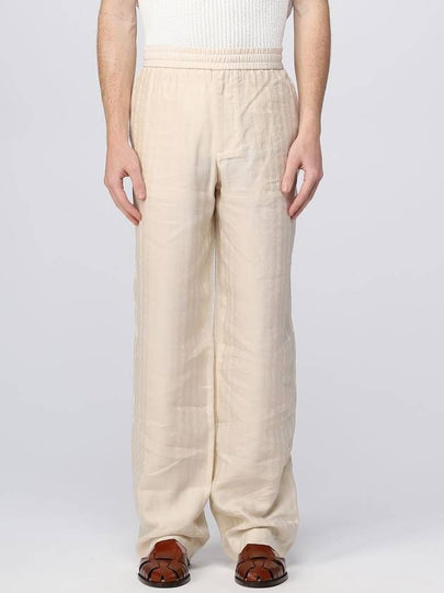 Linen Straight Pants Parchment - GOLDEN GOOSE - BALAAN 2