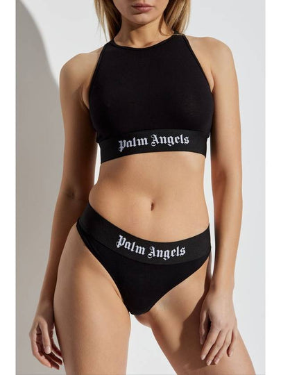 Palm Angels Cotton Lingerie Top, Women's, Black - PALM ANGELS - BALAAN 2