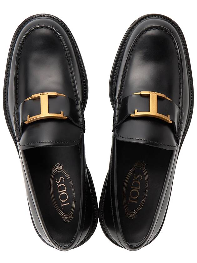 Men's Semi Shine Leather Loafers Black - TOD'S - BALAAN 3