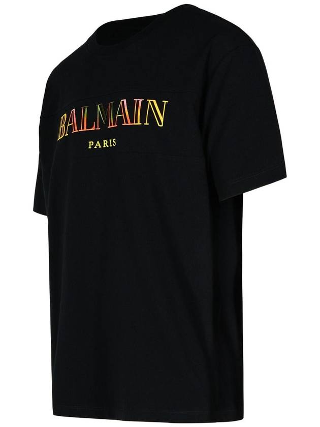 Balmain Black Cotton T-Shirt - BALMAIN - BALAAN 2