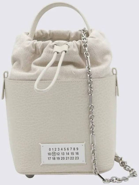 5AC Number Logo Texture Leather Bucket Bag Grey - MAISON MARGIELA - BALAAN 2