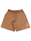 Men's Belted Logo Cotton Shorts Saffron - KENZO - BALAAN 3