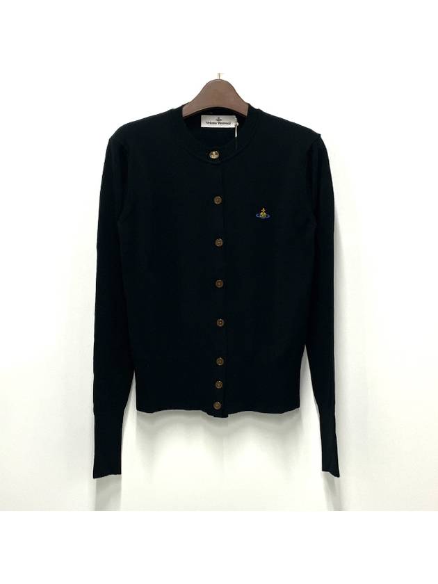 Bea Logo Wool Cardigan Black - VIVIENNE WESTWOOD - BALAAN 3