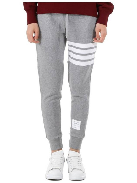 Women's Engineer 4 Bar Cotton Loopback Knit Track Pants Grey - THOM BROWNE - BALAAN 2