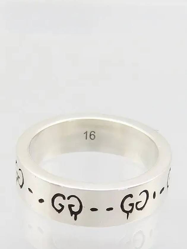 477339 AG925 Silver GG Ghost Logo 6MM Ring - GUCCI - BALAAN 3