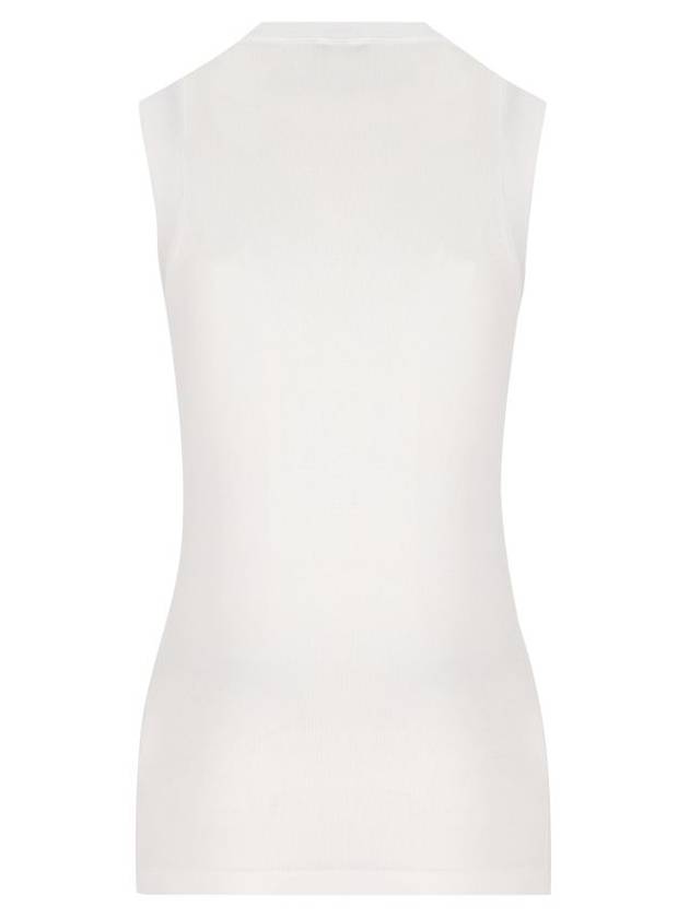 Rhinestone V-neck Sleeveless White - BRUNELLO CUCINELLI - BALAAN 3