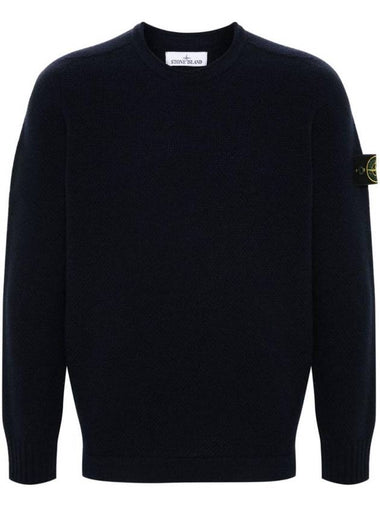 Compass Badge Wool Knit Top Navy - STONE ISLAND - BALAAN 1