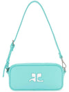 Logo Baguette Leather Camera Shoulder Bag Turquoise - COURREGES - BALAAN 1