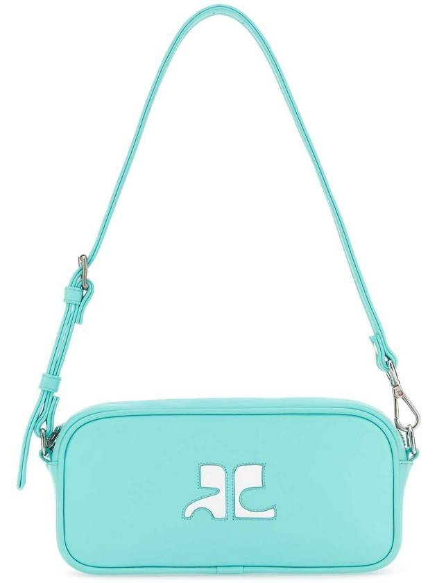 Logo Baguette Leather Camera Shoulder Bag Turquoise - COURREGES - BALAAN 1