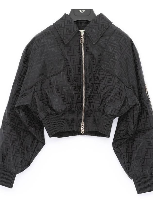 Women's Monogram Logo Bomber Jacket Black - FENDI - BALAAN 4