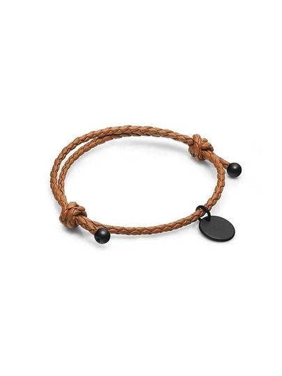 Intrecciato Leather Bracelet Brown - BOTTEGA VENETA - BALAAN 2