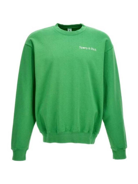 Logo Print Cotton Sweatshirt Green - SPORTY & RICH - BALAAN 1