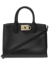 Women's Gancini Studio Cross Bag Black - SALVATORE FERRAGAMO - BALAAN 2