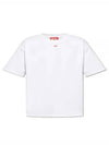 Embroidered D Patch Short Sleeve T-Shirt White - DIESEL - BALAAN 2