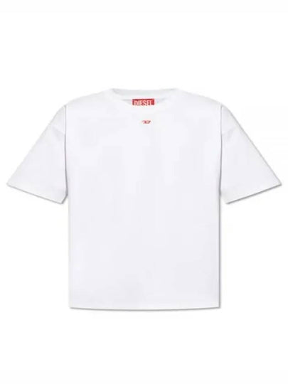 Embroidered D Patch Short Sleeve T-Shirt White - DIESEL - BALAAN 2