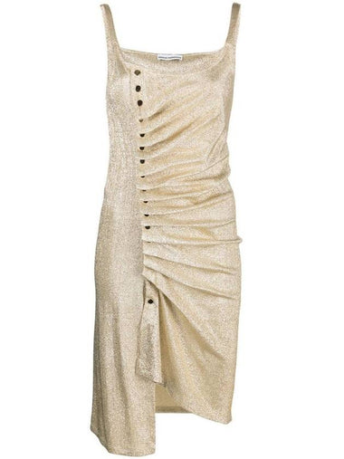 Rabanne Asymmetric Midi Dress With Front Drapery - PACO RABANNE - BALAAN 1