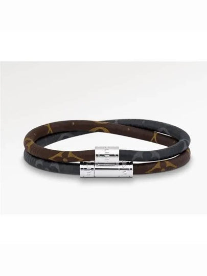 Keep It Double Leather Bracelet Black Brown - LOUIS VUITTON - BALAAN 2