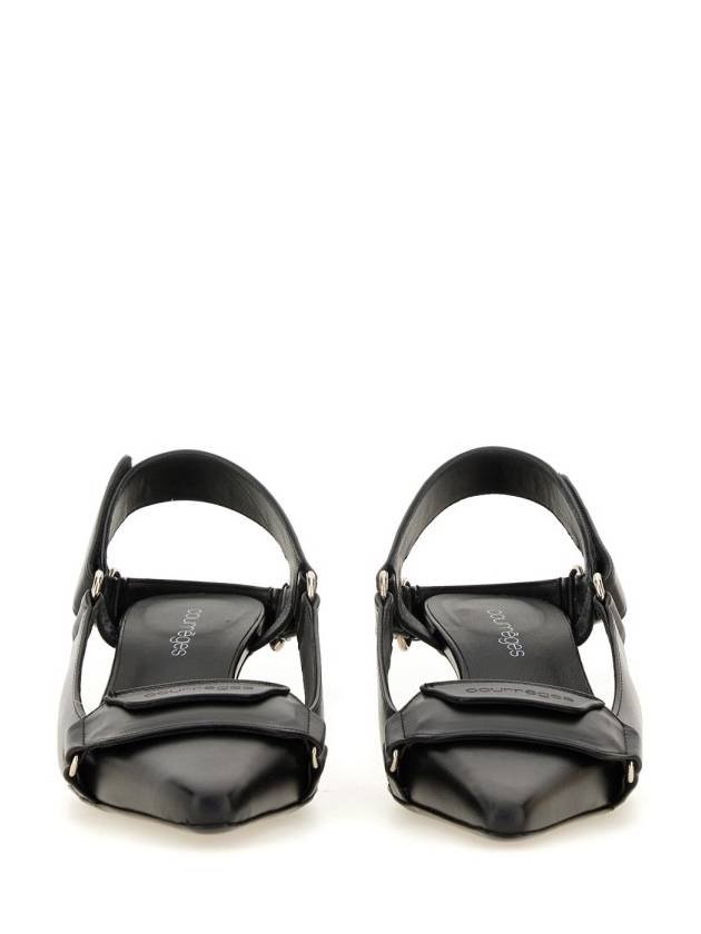 Racer Leather Slingback Heel Black - COURREGES - BALAAN 6