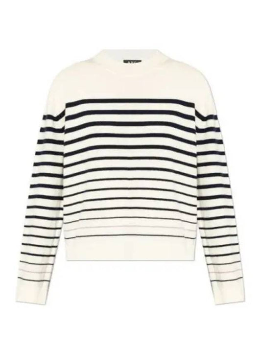 Billie Stripe Wool Knit Top Navy Ecru - A.P.C. - BALAAN 2