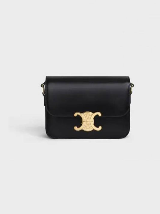 Teen Triomphe Shiny Calfskin Cross Bag Black - CELINE - BALAAN 2