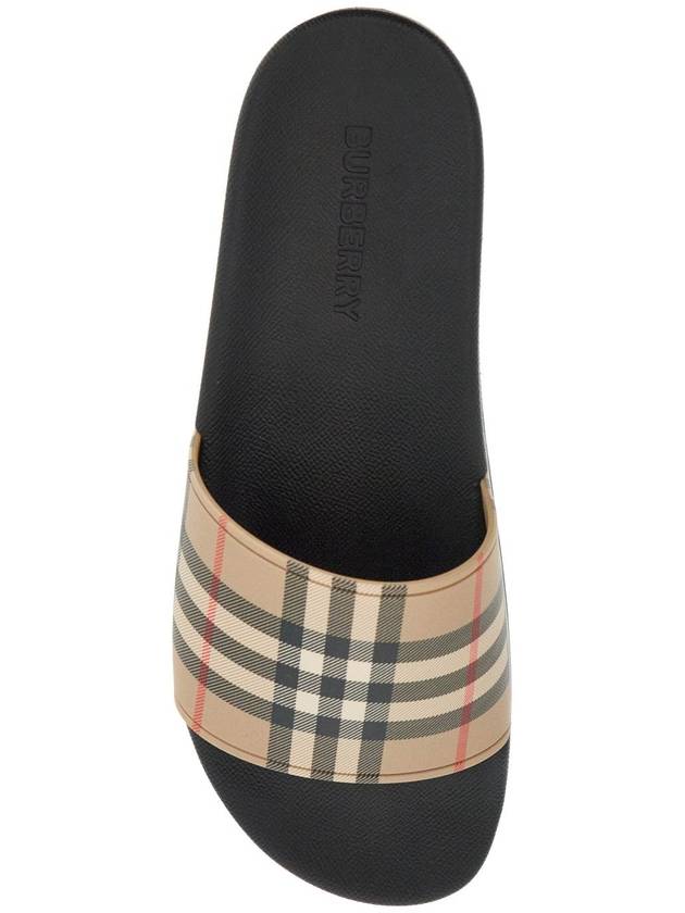 Check Furley Slippers Beige - BURBERRY - BALAAN 3