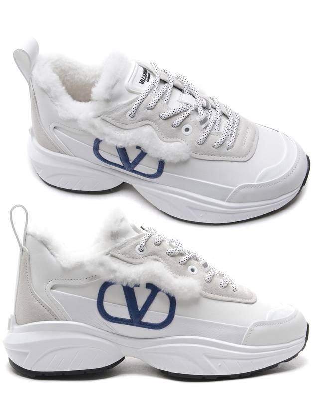 V Logo Low Top Sneakers White - VALENTINO - BALAAN 2