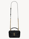 Applique Logo Quilted Calf Leather Tote Bag Black - SAINT LAURENT - BALAAN 3