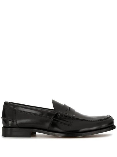 Stamped Monogram Semi-Shiny Leather Loafers Black - TOD'S - BALAAN 2