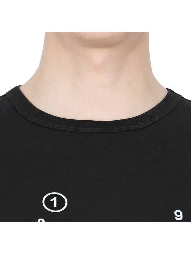 Numeric Embroidered Logo Mako Cotton Short Sleeve T-Shirt Black - MAISON MARGIELA - BALAAN 6