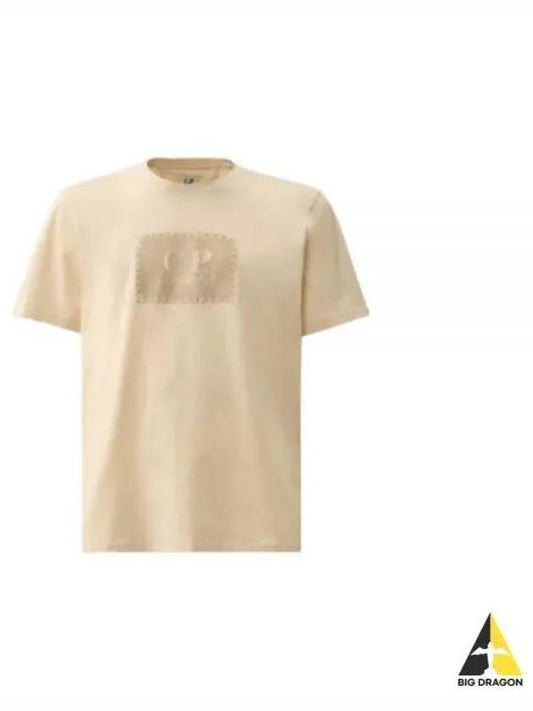 30/1 Jersey Label Style Logo Short Sleeve T-Shirt Beige - CP COMPANY - BALAAN 2