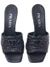 Triangle Logo Mule Sandals Black - PRADA - BALAAN 7