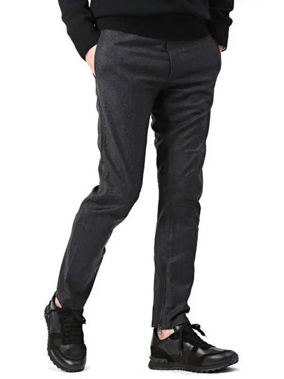 Men's Cashmere Zipper Biker Straight Pants Grey - LANVIN - BALAAN 2