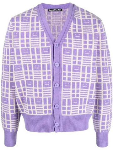 Kargot Face All Over Cardigan Purple - ACNE STUDIOS - BALAAN 1