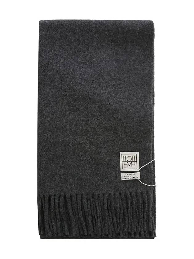 Classic Wool Muffler Dark Grey Melange - TOTEME - BALAAN 3