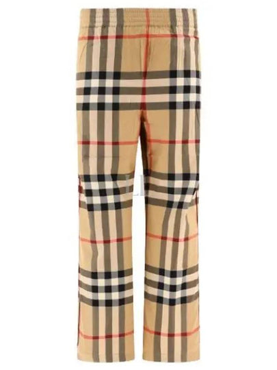 Check Cotton Straight Pants Beige - BURBERRY - BALAAN 2