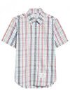 Men's Oxford Short Sleeve Shirt White - THOM BROWNE - BALAAN 2