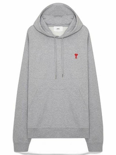 Heart Small Logo Hoodie Grey - AMI - BALAAN 2