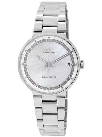 Mido Commander II Automatic Diamond White Mother of Pearl Dial Ladies Watch M0142071111680 - MIDO - BALAAN 1