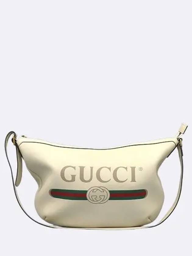 523588 Ivory leather printing hobo shoulder bag and crossbag - GUCCI - BALAAN 1