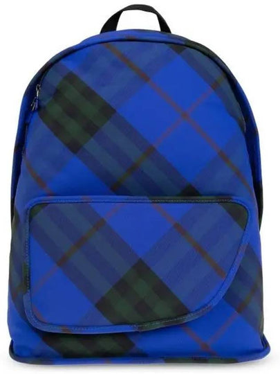 Shield Check Print Backpack Blue - BURBERRY - BALAAN 2