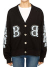 Women's Cashmere B Logo Cardigan Black - BARRIE - BALAAN 4