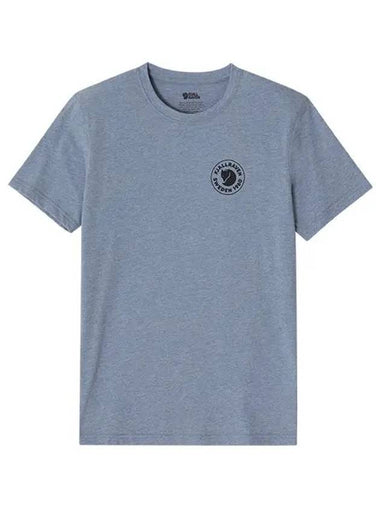 87313 520 999 1960 Logo Uncle Blue Melange Men s Short Sleeve T Shirt - FJALL RAVEN - BALAAN 1