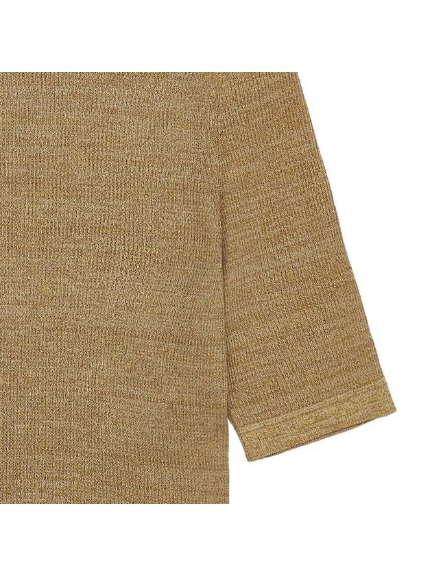 Marled Ribbed Knit Top Brown - TORY BURCH - BALAAN 7