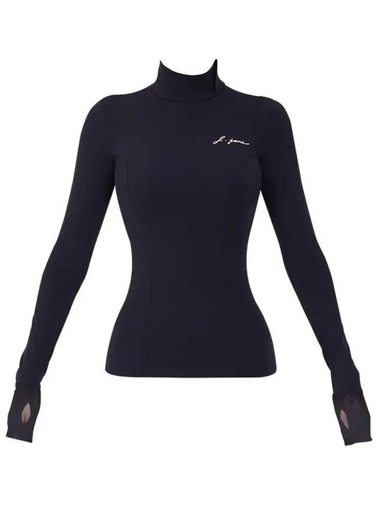 Women s Golf Wear Brushed Slim Polar T Shirt Black - J JANE - BALAAN 2