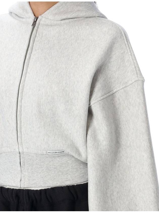 T By Alexander Wang Cropped Zip Up Hoodie - ALEXANDER WANG - BALAAN 3