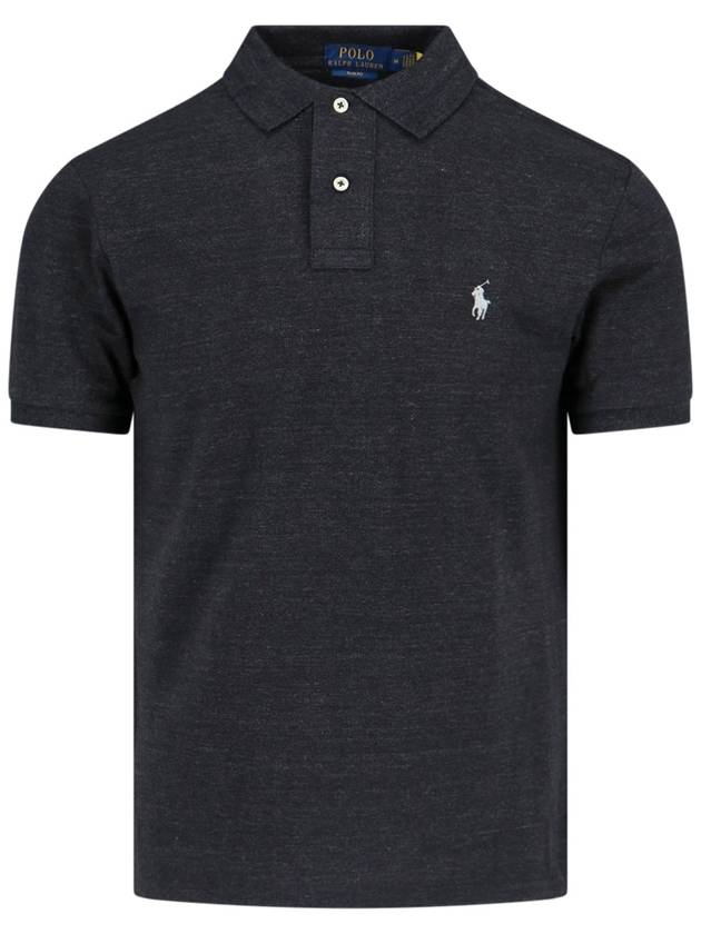 Embroidered Pony Logo White Polo Shirt Black - POLO RALPH LAUREN - BALAAN 2