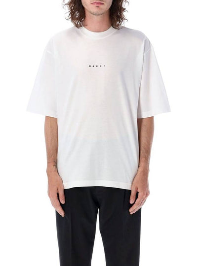 Logo Organic Cotton Short Sleeve T-Shirt White - MARNI - BALAAN 2