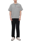 RWB Pocket Interlock Cotton Short Sleeve Polo Shirt Grey - THOM BROWNE - BALAAN 4