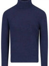 Heart Logo Cashmere Turtleneck Navy - AMI - BALAAN 2