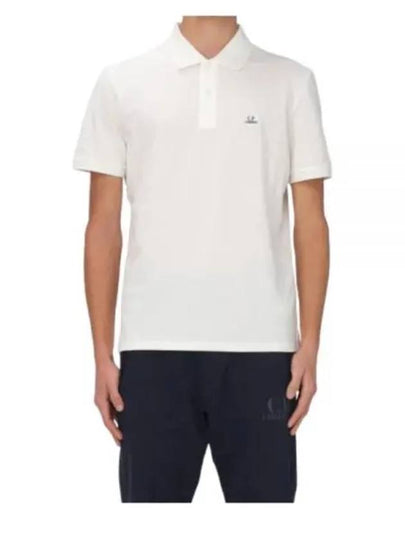 Logo Cotton Polo Shirt Ivory - CP COMPANY - BALAAN 2